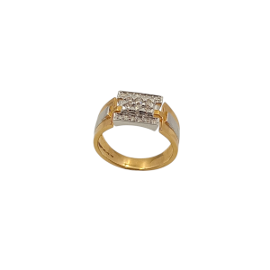 Geometric Pattern Diamond Gents Ring