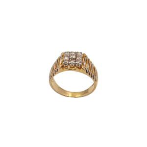 Hexagonal Maze Diamond Gents Ring