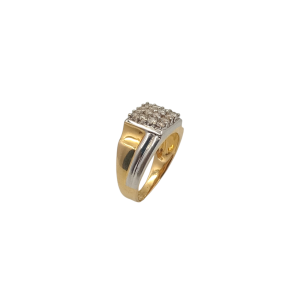 Bold Geometry Diamond Gents Ring