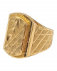 Elegant Leaf Engraved Gold Ring