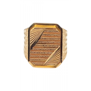 Impressive Textured Gold Gents Ring 