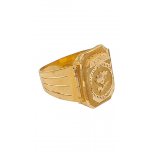 Flower Gold Gents Ring 