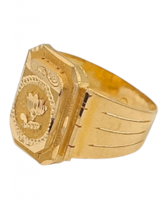 Flower Gold Gents Ring 