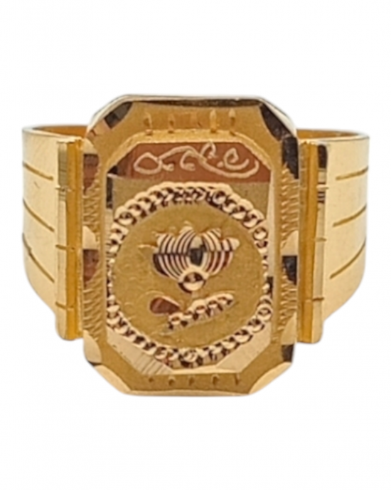 Flower Gold Gents Ring 