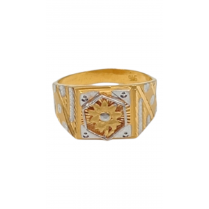 Starburst Gold Gents Ring 