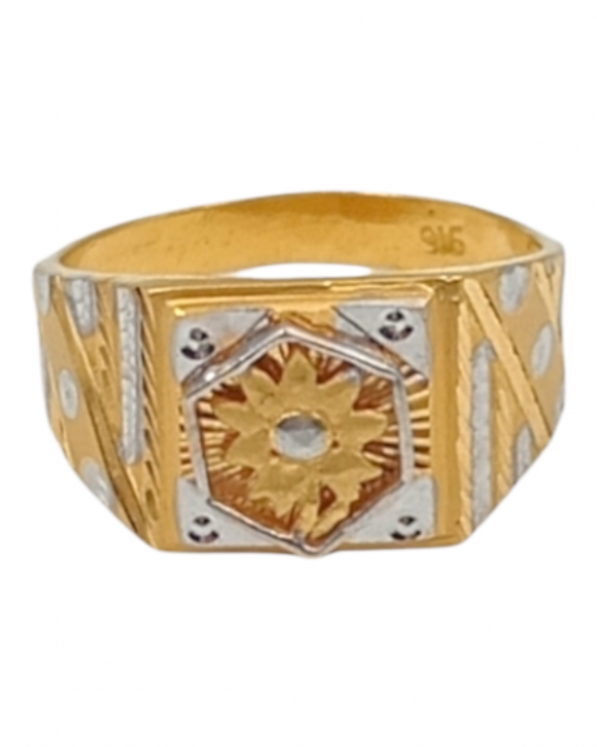 Starburst Gold Gents Ring 