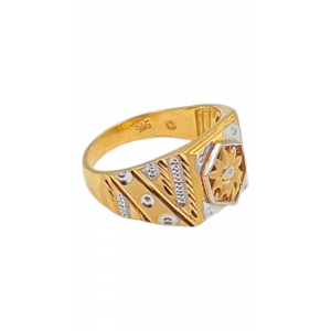 Starburst Gold Gents Ring 