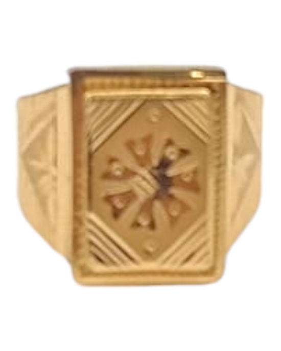 Textured Gold Gents Ring