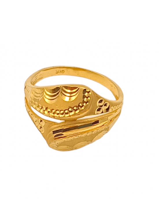 Engraved Pattern Gold Ring