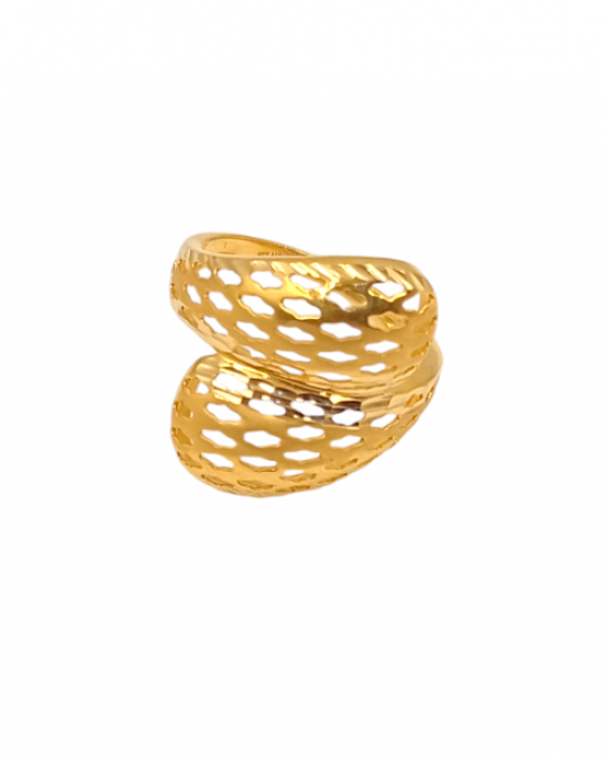 Trendy Matt Finish Gold Ring