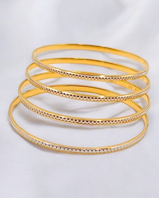 Precision Sparkle Gold Bangles