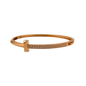 Elegant T Narrow Gold Bracelet 