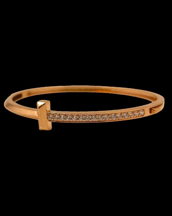 Elegant T Narrow Gold Bracelet 