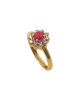 Brilliant Diamond Ring With Ruby Stone