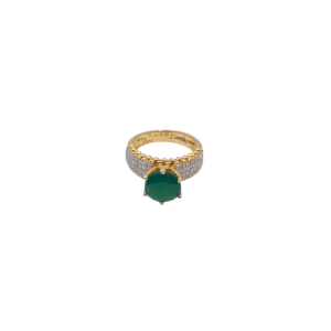 Royal Diamond Ring With Green Stone