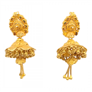 Festive Gold Jhumka Earrings