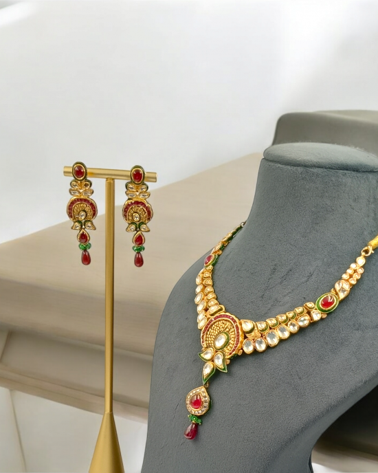 Kundan Rubies Gold Neck Set