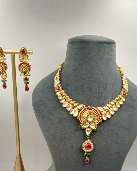 Kundan Rubies Gold Neck Set