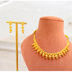 Beaded Bell Gold Necklace Set 