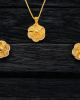 Sophisticated Cutwork Gold Pendant Set