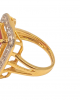 Red Stone & Zirconia Gold Ring