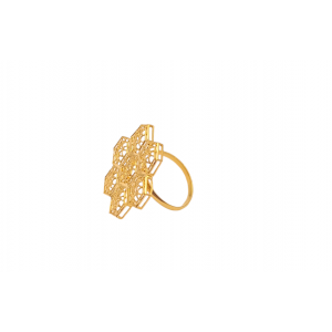 Hex Pattern Gold Ring