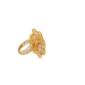 Floral Jali Gold Ring