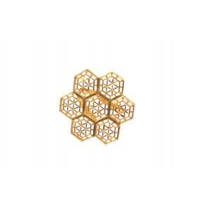 Hex Pattern Gold Ring