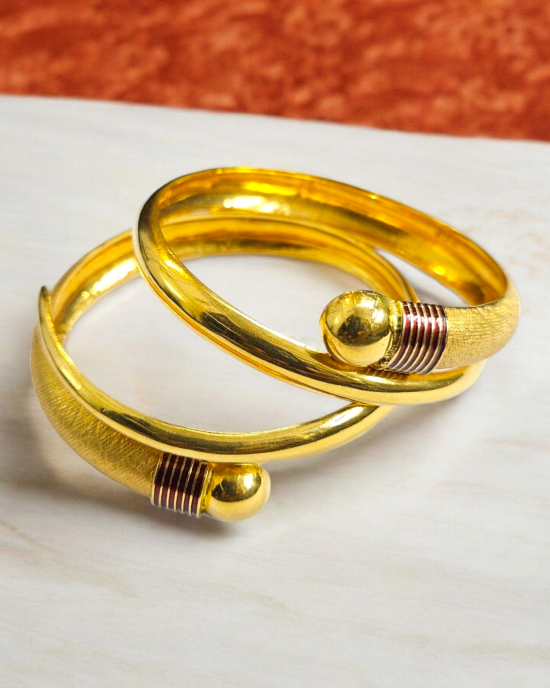 Crossover Enamel Gold Bangles