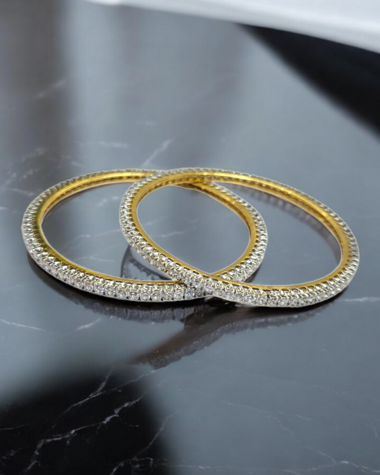 Gold & Cubic Zirconia Bangles