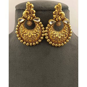 Festive Temple With Kundan Gold Necklace Set