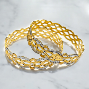 Versatile Gold Rhodium Bangles