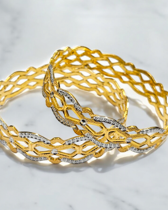 Versatile Gold Rhodium Bangles