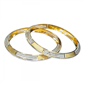 Shimmering Gold Etched Bangles