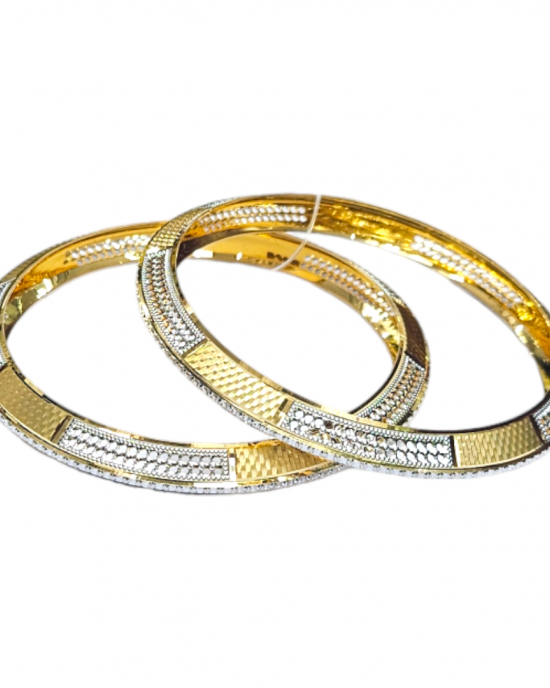 Shimmering Gold Etched Bangles