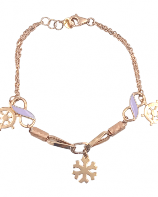 Charming Motif Rose Gold Bracelet