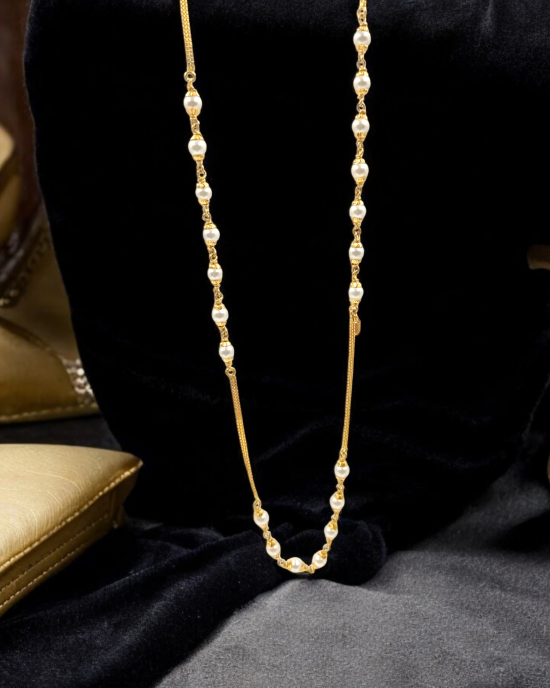 Elegant Pearl Gold Chain