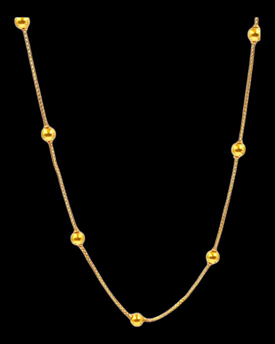 Traditional Beaded Gold Chain