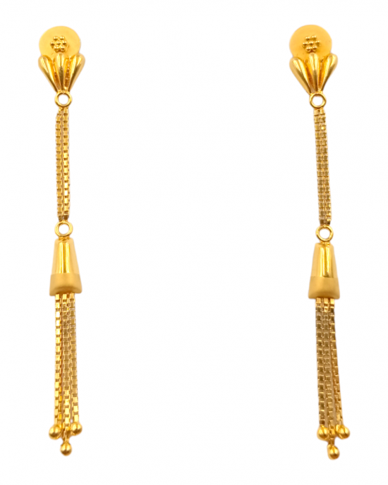 Sleek Gold Hanging Earrings