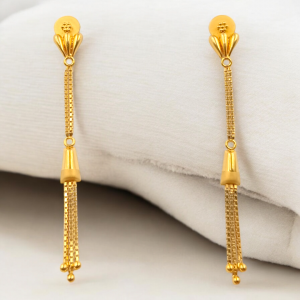 Sleek Gold Hanging Earrings