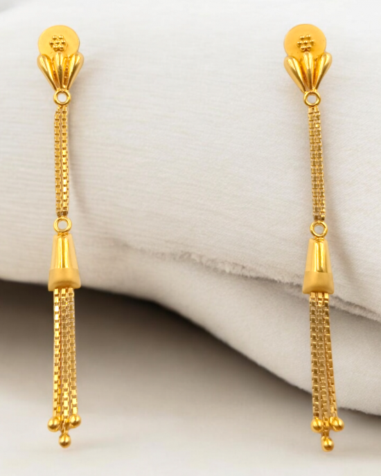 Sleek Gold Hanging Earrings